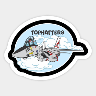 Tomcat Cartoon VF-14 Tophatters Sticker